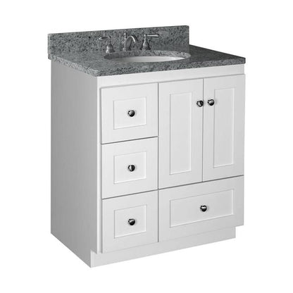 Simplicity by Strasser - 30 X 21 X 34.5 Legacy Vanity Shaker Door Left Hand Drawers (Top not included)