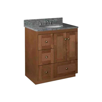 Simplicity by Strasser - 30 X 21 X 34.5 Legacy Vanity Shaker Door Left Hand Drawers (Top not included)