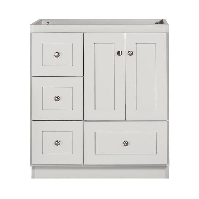 Simplicity by Strasser - 30 X 21 X 34.5 Legacy Vanity Shaker Door Left Hand Drawers (Top not included)