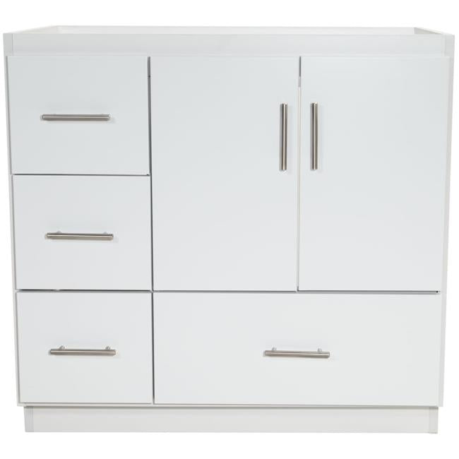 Simplicity by Strasser - 36 X 21 X 34.5 Legacy Vanity Slab Door Left Hand Drawers