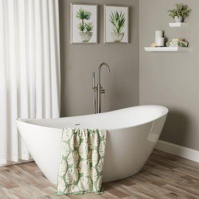 Maidstone - Sunrise 71 Inch Contemporary Double Slipper Tub - Smooth Base