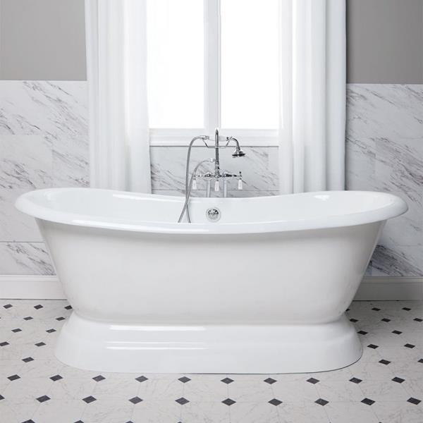 Maidstone - Sussex Cast Iron Double Slipper Pedestal Tub