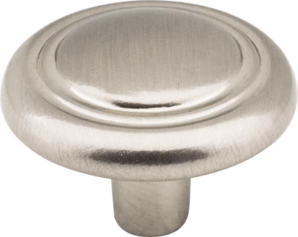 Elements - 1-1/4 Inch Diameter Brushed Kingsport Cabinet Mushroom Knob