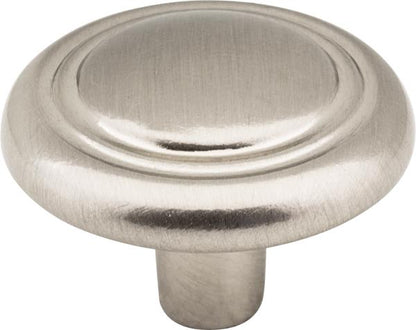 Elements - 1-1/4 Inch Diameter Brushed Kingsport Cabinet Mushroom Knob
