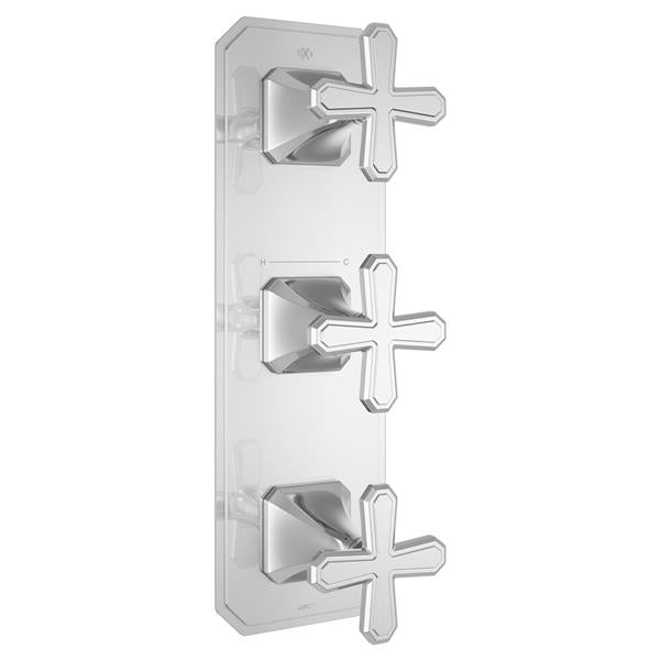 DXV - Belshire Three-Handle Thermostatic Valve Trim With Cross Handles