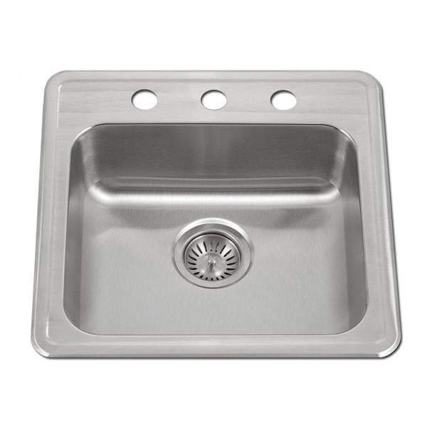 Hamat - Revive 19 Inch ADA Topmount Stainless Steel 3-hole Sink