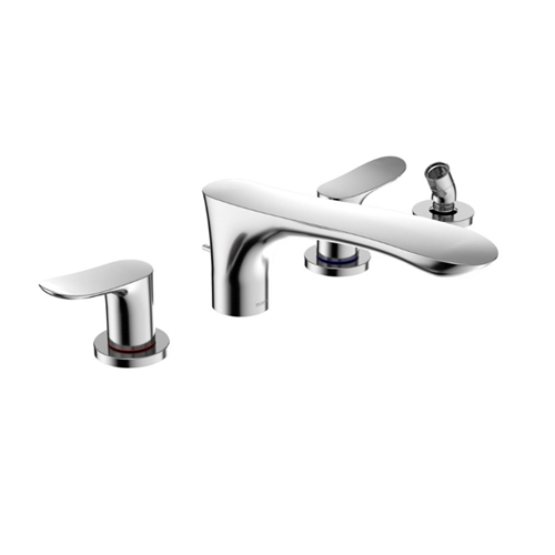 Toto - GO Two-Handle Deck-Mount Roman Tub Filler Trim with Handshower
