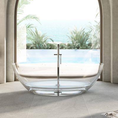 Maidstone - Theo 67 Inch Transparent Resin FreestandingTub