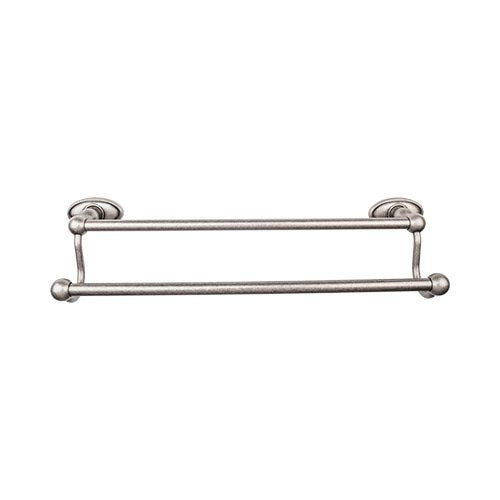 Top Knobs - Edwardian Bath 18 Inch Double Towel Bar - Oval Backplate - Antique Pewter