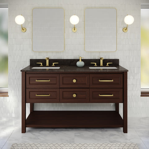 Jeffrey Alexander - Kipling 60 Inch W  Double Basin Bathroom Vanity Set
