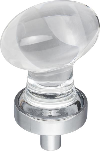 Jeffrey Alexander - 1-1/4 Inch Overall Length Football Glass Harlow Cabinet Knob