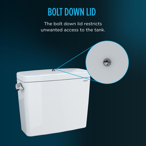Toto - Drake 1.28 Gpf Toilet Tank With Bolt-Down Lid, Cotton White