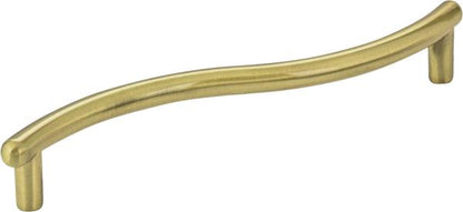 Elements - 128 mm Center-to-Center Brushed Brass Wavy Capri Cabinet Pull