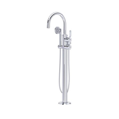 Rohl - Perrin & Rowe Armstrong Single Hole Floor Mount Tub Filler Trim With C-Spout