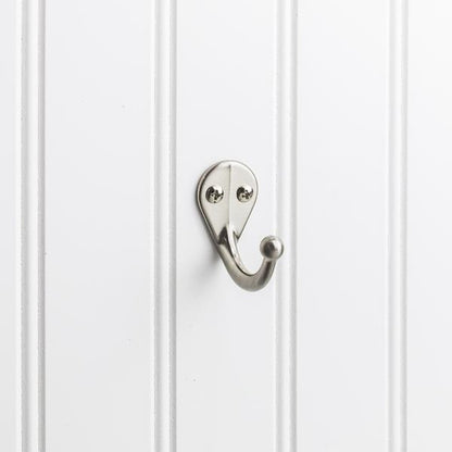 Elements - 1-3/4 Inch Single zinc wall mount coat hook.