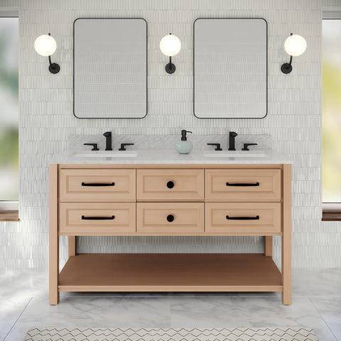 Jeffrey Alexander - Kipling 60 Inch W  Double Basin Bathroom Vanity Set