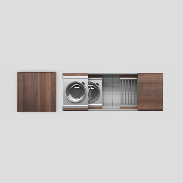 Julien - Smartstation Undermount Single-Bowl Workstation Kitchen Sink with Walnut Accessories, 48x18x10