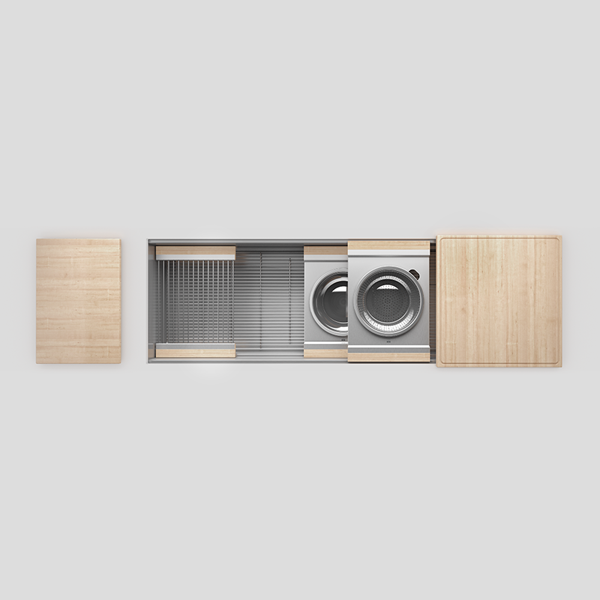 Julien - Smartstation Undermount Single-Bowl Workstation Kitchen Sink with Maple Accessories, 60x17x10