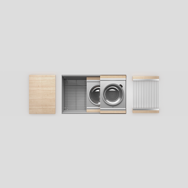 Julien - Smartstation Undermount Single-Bowl Workstation Kitchen Sink with Maple Accessories, 30x18x10