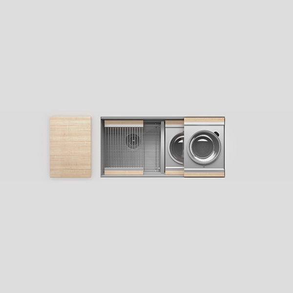 Julien - Smartstation Undermount Double-Bowl Workstation Kitchen Sink with Maple Accessories, L18x18x10 R18x18x10