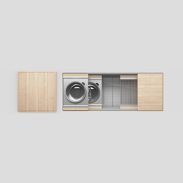 Julien - Smartstation Undermount Single-Bowl Workstation Kitchen Sink with Maple Accessories, 48x18x10