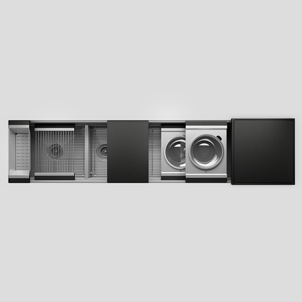 Julien - Smartstation Undermount Double-Bowl Workstation Kitchen Sink with Composite Accessories, L21x17x10 R60x17x10