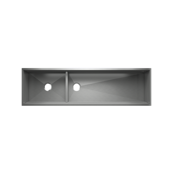 Julien - Smartstation 63 Inch Undermount Double-Bowl Workstation Kitchen Sink, L21X17X10 R42X17X10