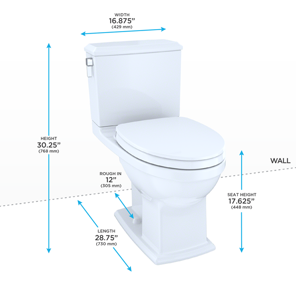 Toto - Connelly Washlet+ Two-Piece Elongated Dual Flush 1.28 And 0.9 Gpf Toilet With Cefiontect, Cotton White