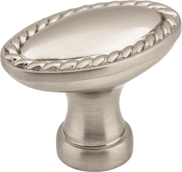 Elements - 1-3/8 Inch Overall Length Oval Rope Detailed Lindos Cabinet Knob