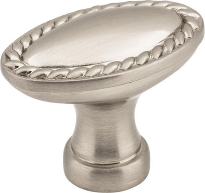 Elements - 1-3/8 Inch Overall Length Oval Rope Detailed Lindos Cabinet Knob