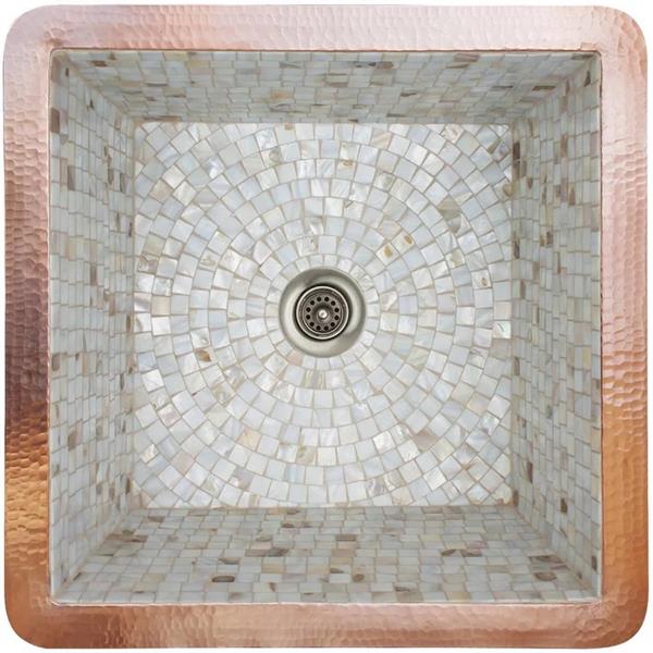 Linkasink - Square Mosaics Undermount Bath/Bar Sink Dark Bronze