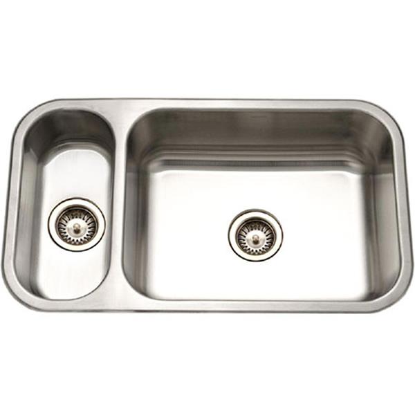 Hamat - Vitality 32 Inch Undermount Stainless Steel 20/80 Double Bowl Kitchen Sink
