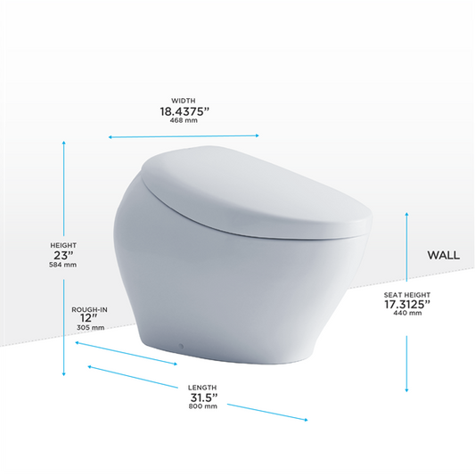 Toto - Neorest Nx1 Dual Flush 1.0 Or 0.8 Gpf Toilet With