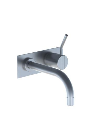 Vola - 112Xm One-Handle Mixer, 6 Inch Spout & Plate Trim Kit, For Spout To Left Installation