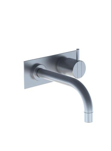 Vola - 112X One-Handle Mixer, 6 Inch Spout and Plate Trim Kit, For Spout to left Installation