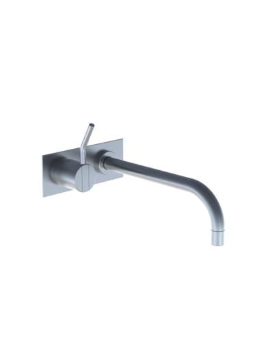 Vola - 122M One-Handle Mixer, 9 Inch Spout and Plate Trim with medium (2 Inch) lever