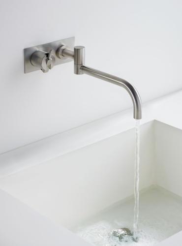 Vola - 132 One-Handle Mixer, 10 Inch Double Swivel Spout and Plate Trim Kit