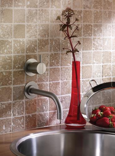 Vola - 311 One-Handle Mixer, 6 Inch Spout and Rosette Trim Kit, For Vertical Installation