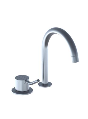 Vola - 590Gm Two-Hole Mixer, 9 Inch Spout And Rosette Trim