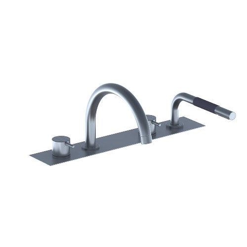 Vola - Pre-Assembled One-Handle Tub Mixer With Swivel Spout And Mixer With Handspray