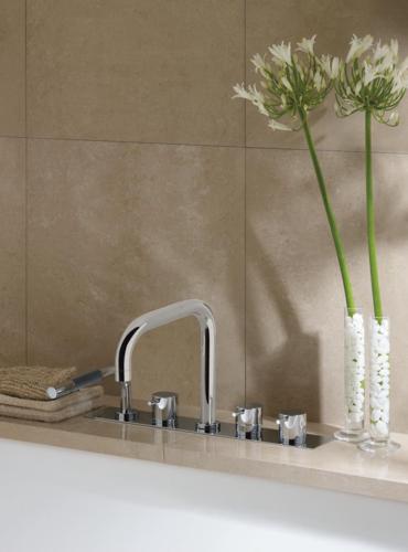 Vola - Pre-Assembled Two-Handle Thermostatic Tub Mixer With Double Swivel Spout