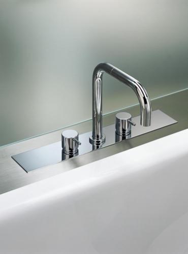 Vola - Pre-Assembled Two-Handle Tub Mixer With Double Swivel Spout