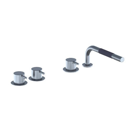 Vola - Sc4 Two-Handle Tub Mixer With Handspray With Rosette Trim