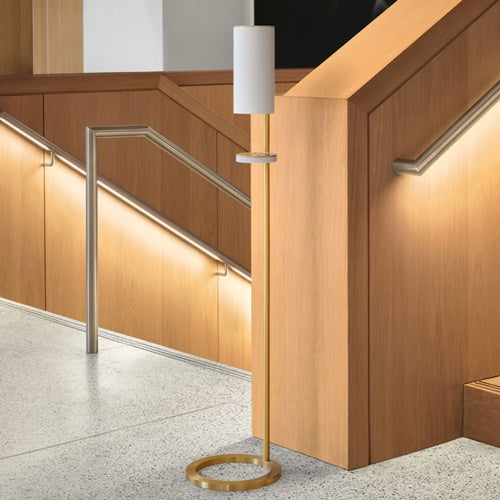 Vola - RS11/3 Hands-free sanitizer and soap dispenser, free standing, white cylinder