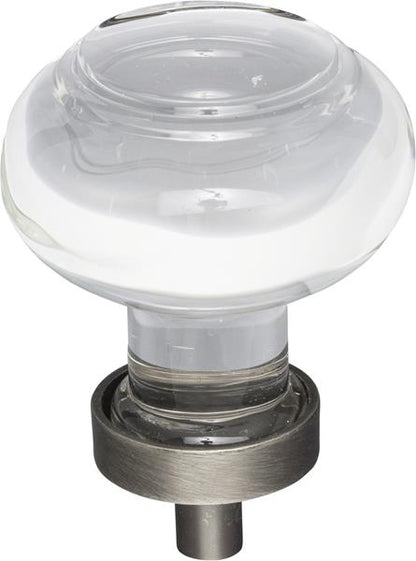 Jeffrey Alexander - 1-7/16 Inch Diameter Button Glass Harlow Cabinet Knob