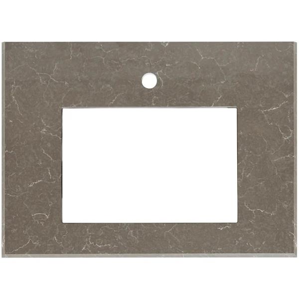 Linkasink - Gray 30 Inch Vanity Top, Gray, 18 Inch X 12 Inch Sink Cutout