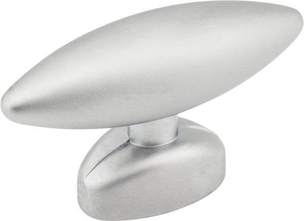 Elements - 1-9/16 Inch Overall Length Matte Silver Football Verona Cabinet  T Knob