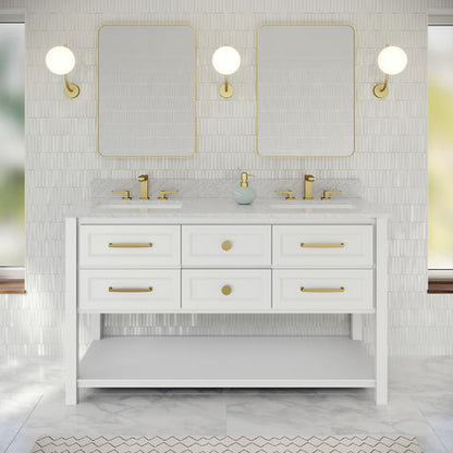 Jeffrey Alexander - Kipling 60 Inch W  Double Basin Bathroom Vanity Set