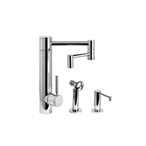 Waterstone - Hunley Kitchen Faucet - 12 Inch Articulated Spout - 2Pc. Suite