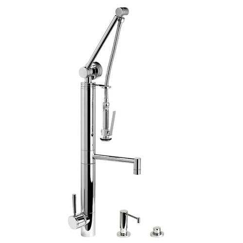 Waterstone - Contemporary Gantry Pulldown Faucet - Straight Spout - 3Pc. Suite